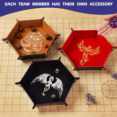 Grajar folding dice tray with storage for compact transport.