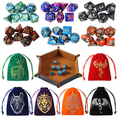 Grajar DND 42-piece dice set with swirl colors for easy readability