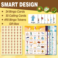 GRANDLMOON Bible Bingo calling cards in 34 designs for vibrant play.