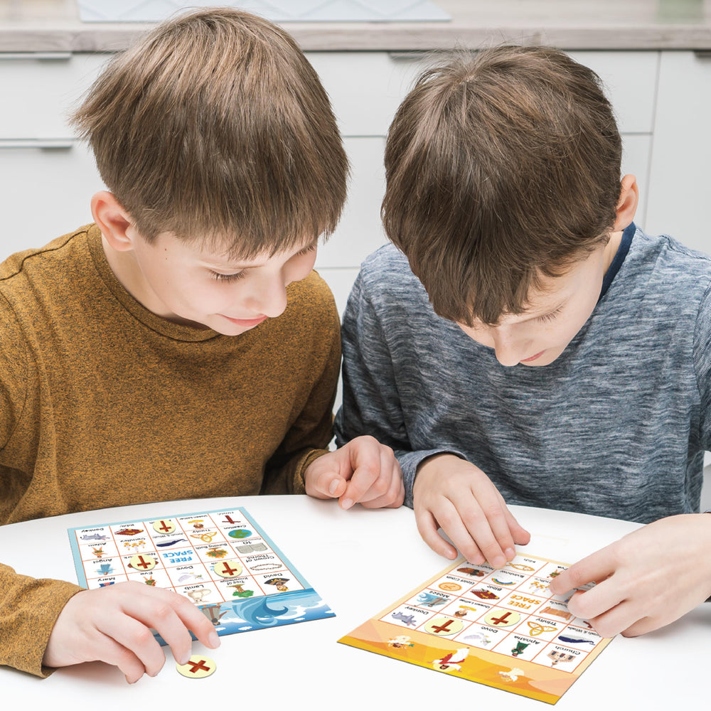 GRANDLMOON Bible Bingo supports reading, matching, and cognitive play.