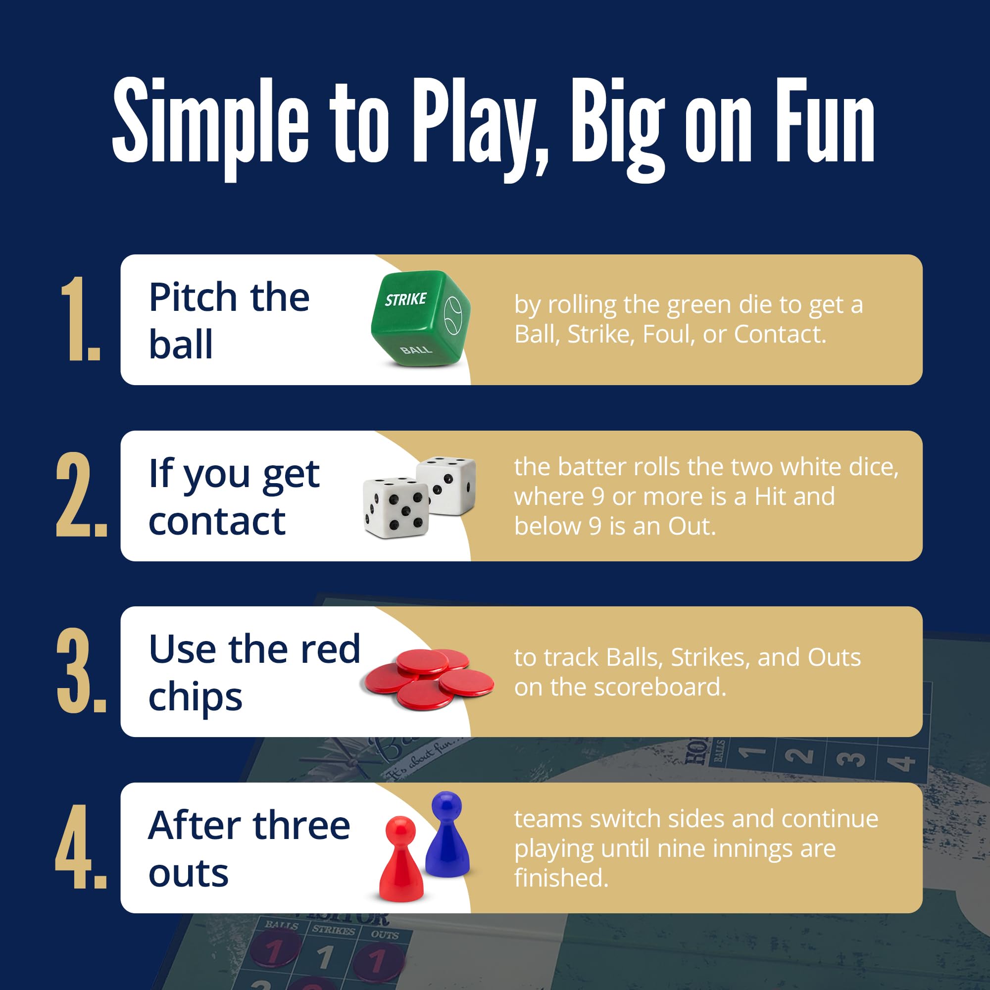 Grandma Smiley's What About Baseball Board Game game board and pencils for tactile play.