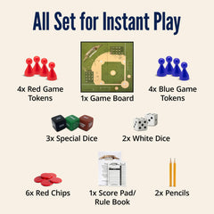 Grandma Smiley's What About Baseball Board Game score pad ready for track and teamwork.