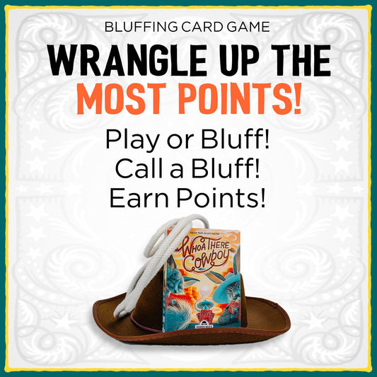Grandpa Beck's Whoa There Cowboy players bluff to earn points.