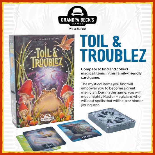 Toil & Troublez card pile building suspenseful draws for strategic play
