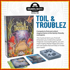 Toil & Troublez card pile building suspenseful draws for strategic play