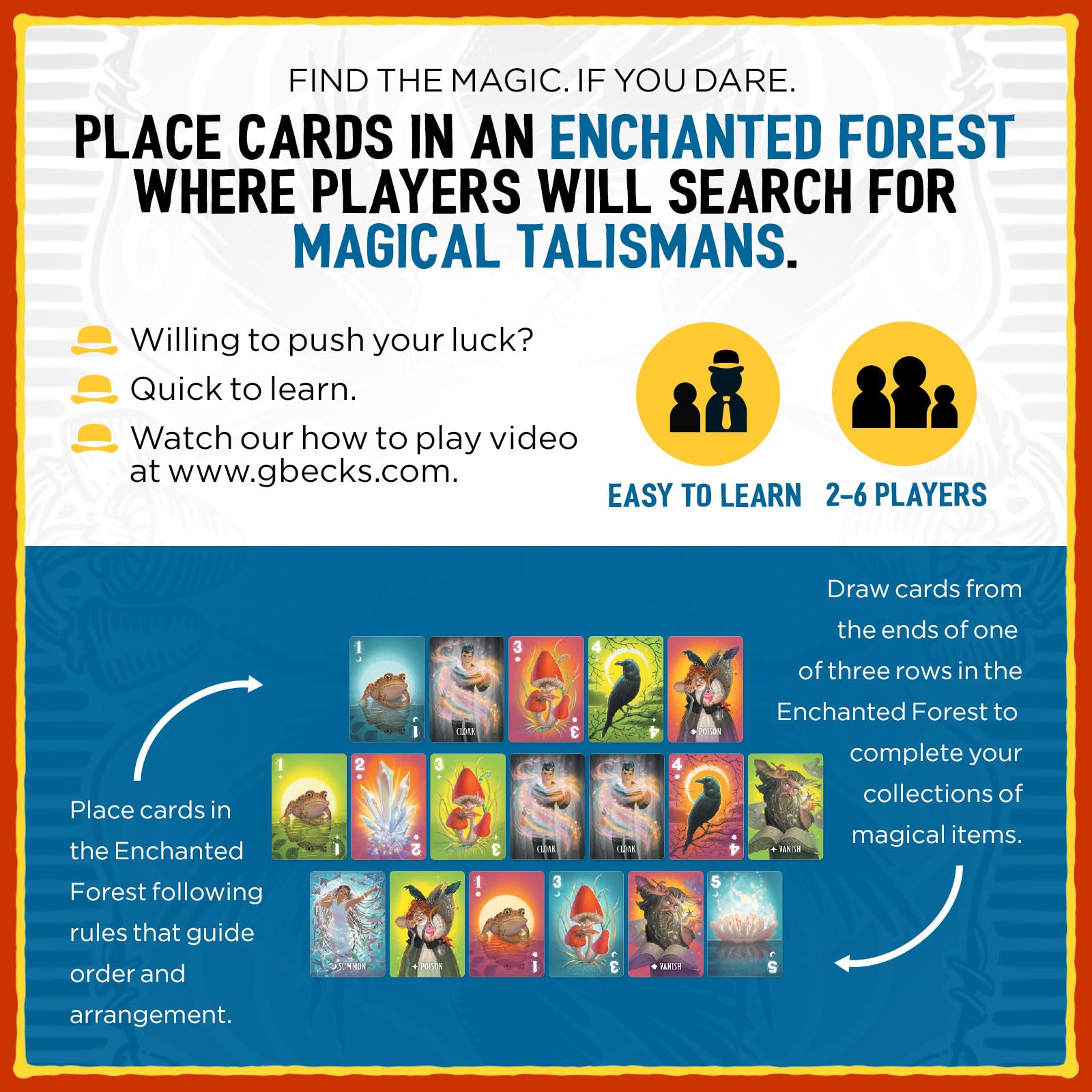 Players collecting cards to score clever combos in Toil & Troublez