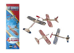 Granite Mountain Products balsa airplane kit packaging displaying four planes for safe storage