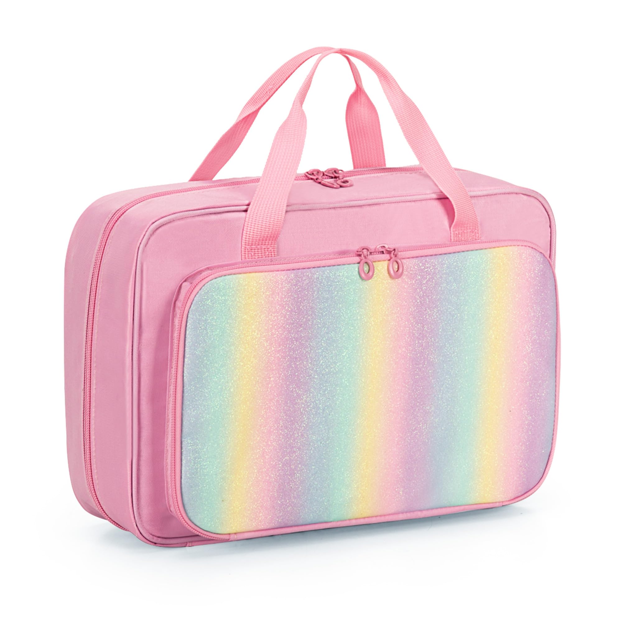 GRAOSO Barbie case with elastic bands securely holds six dolls during travel.