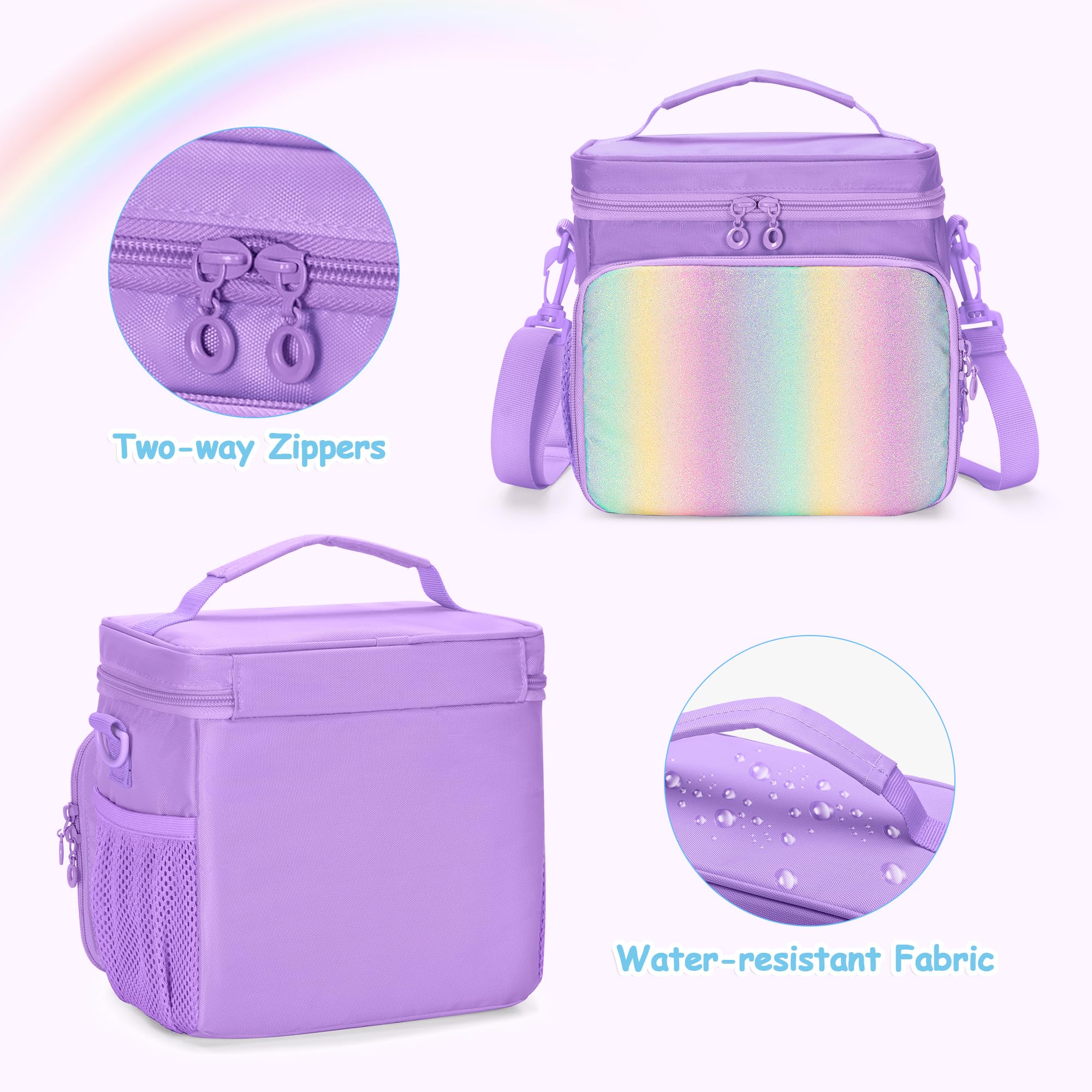 GRAOSO front pocket with rainbow sequins adds stylish storage.