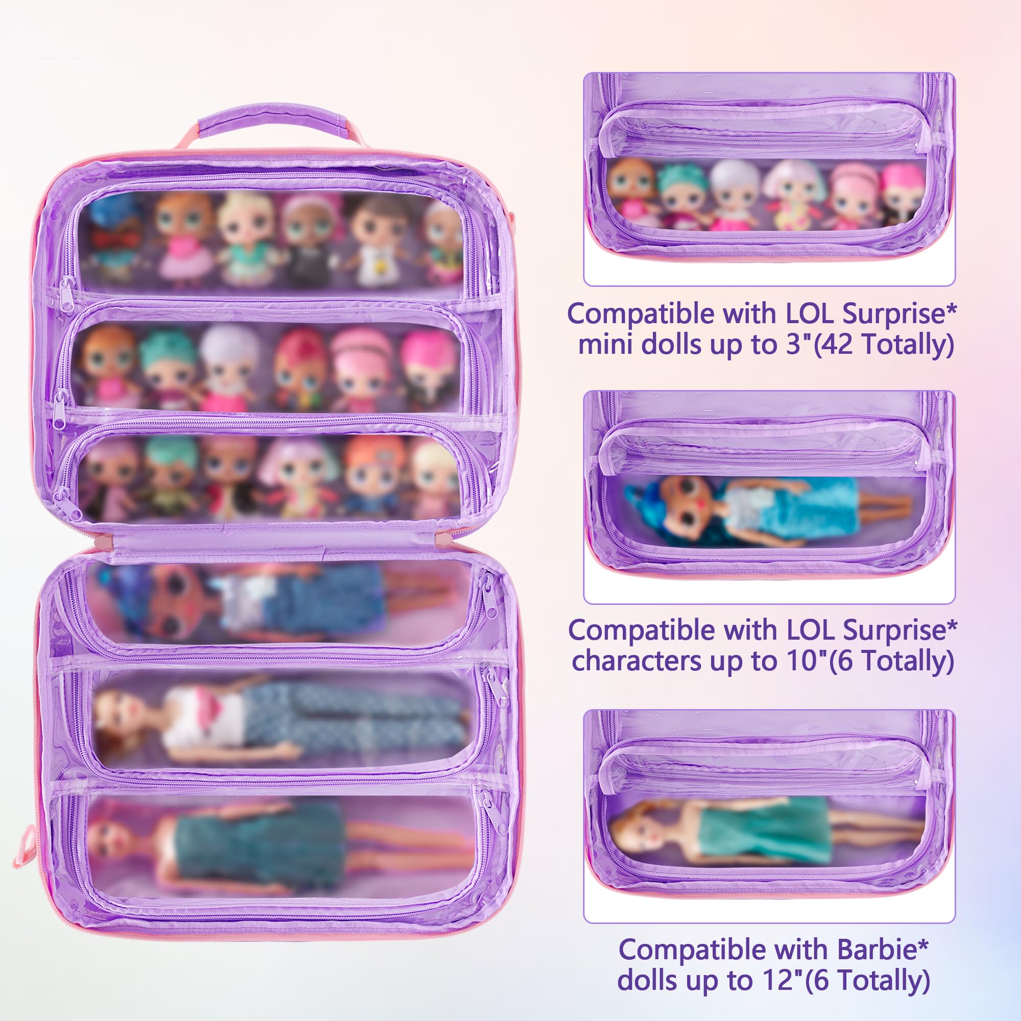 GRAOSO main compartment with six pockets keeps dolls organized and visible