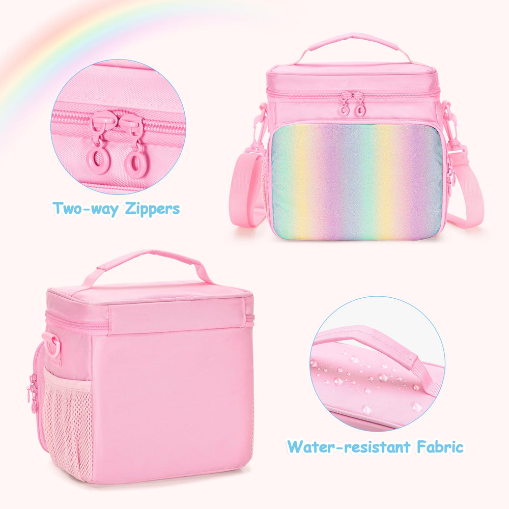 Front pocket and four clear pockets help organize accessories.