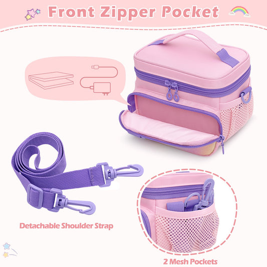 Detachable divider panel in GRAOSO case separates console from accessories for easy packing
