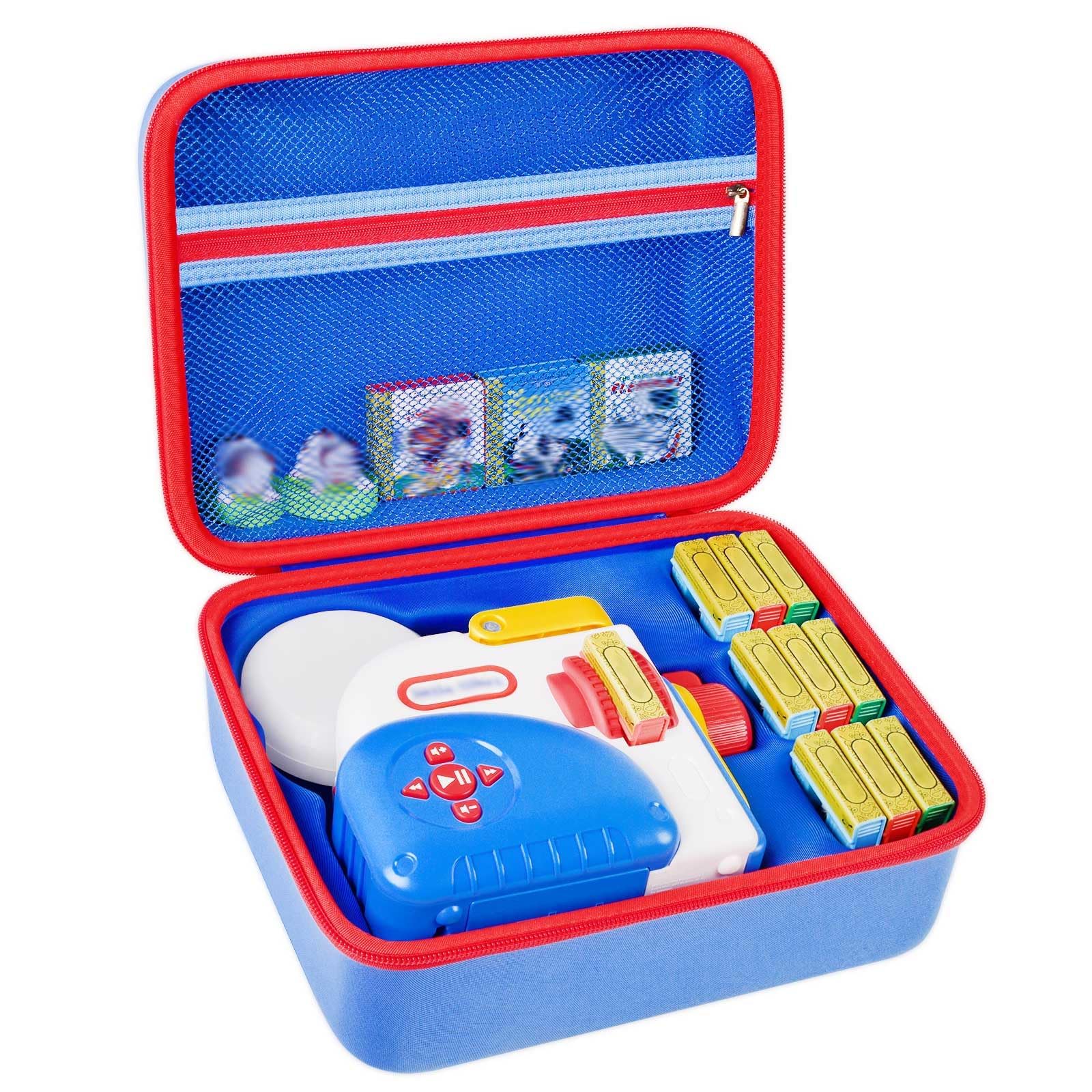 Grapsa blue case for Little Tikes Story Dream Machine keeps accessories organized.