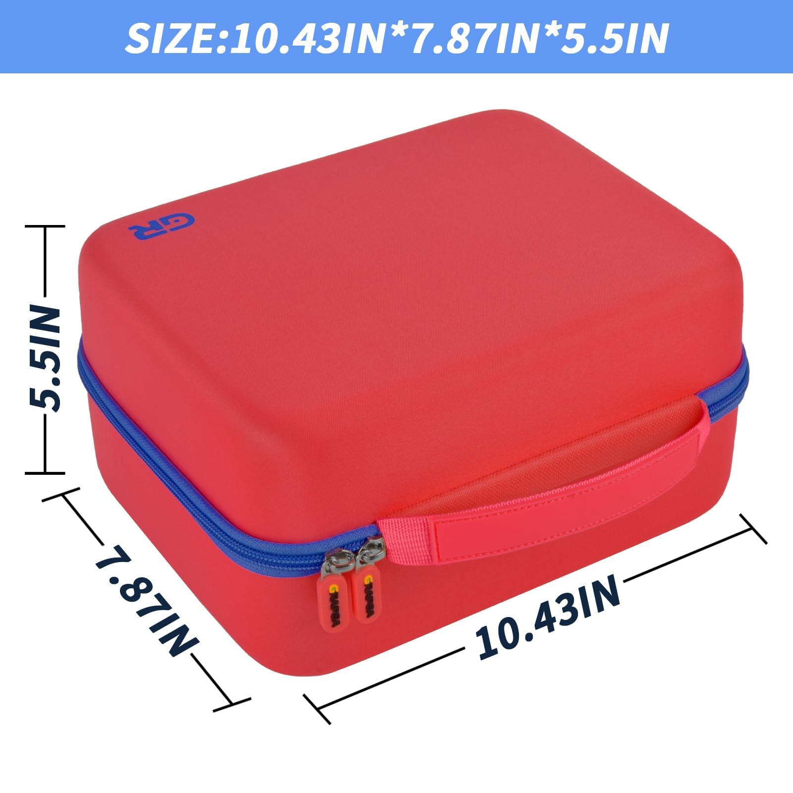 Grapsa red case features a mesh pocket for books and accessories.