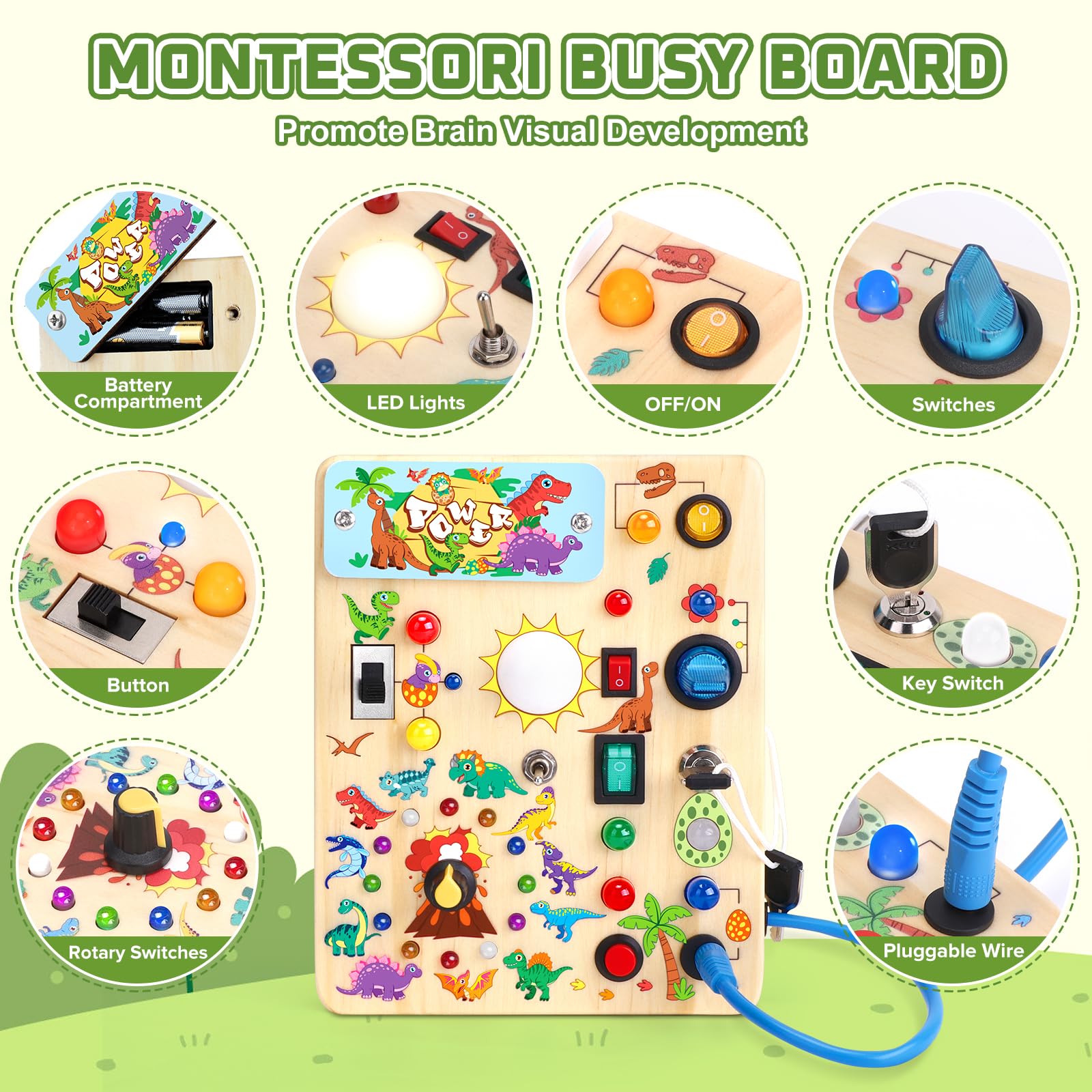 Grarain Busy Board LED circuit diagram supports visual learning and cause-and-effect play