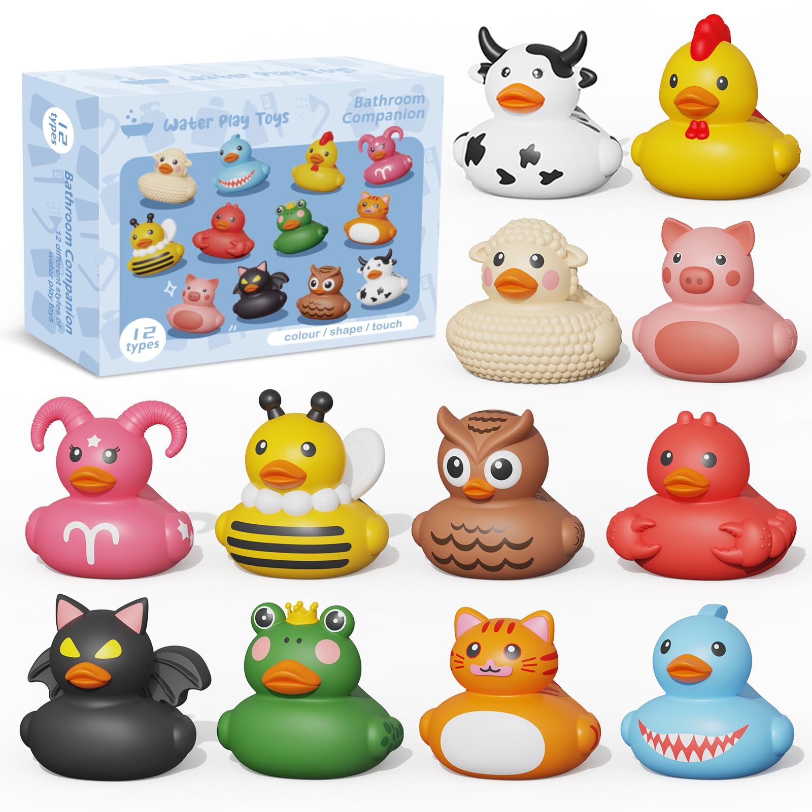 Grarain rubber ducks bath toy no-hole design for easy cleaning