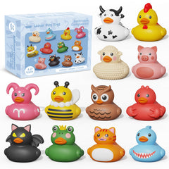 Grarain rubber ducks bath toy no-hole design for easy cleaning