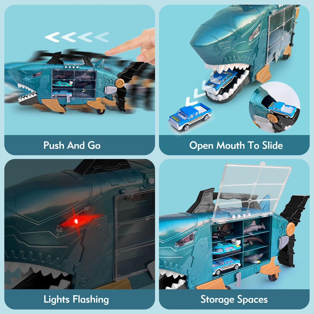 Grarain Shark LED Ocean 18 marine figure set for sea-themed pretend play.