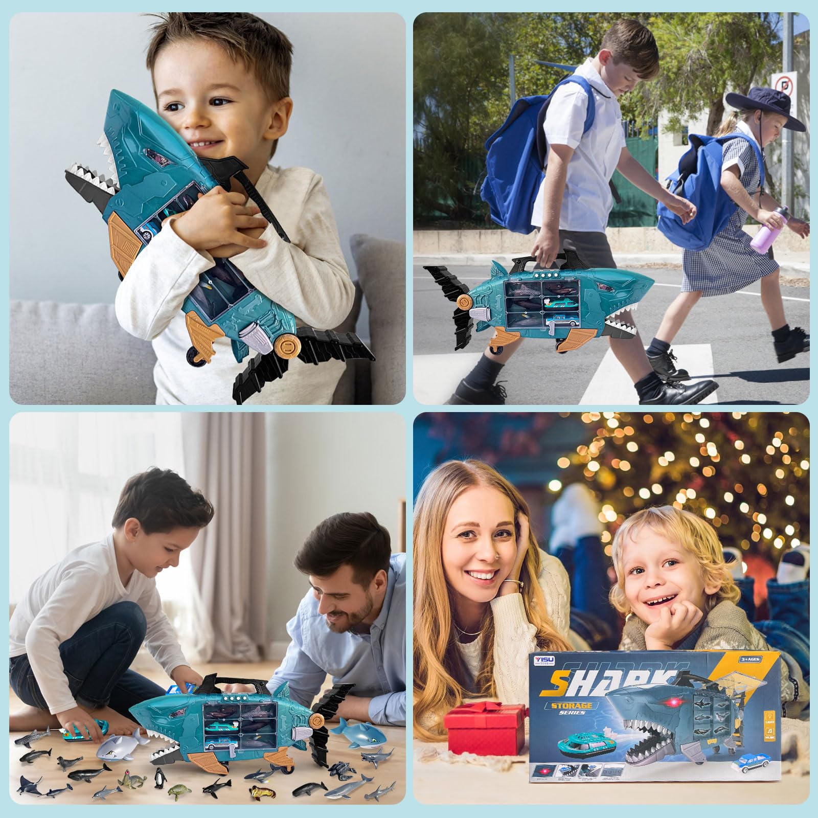 Grarain Shark LED Ocean portable handle provides on-the-go gifting appeal.