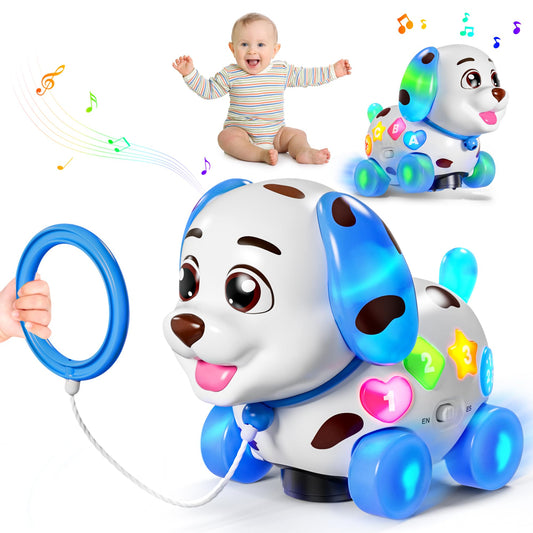 Grasili musical puppy overview engaging infants with lights and music.