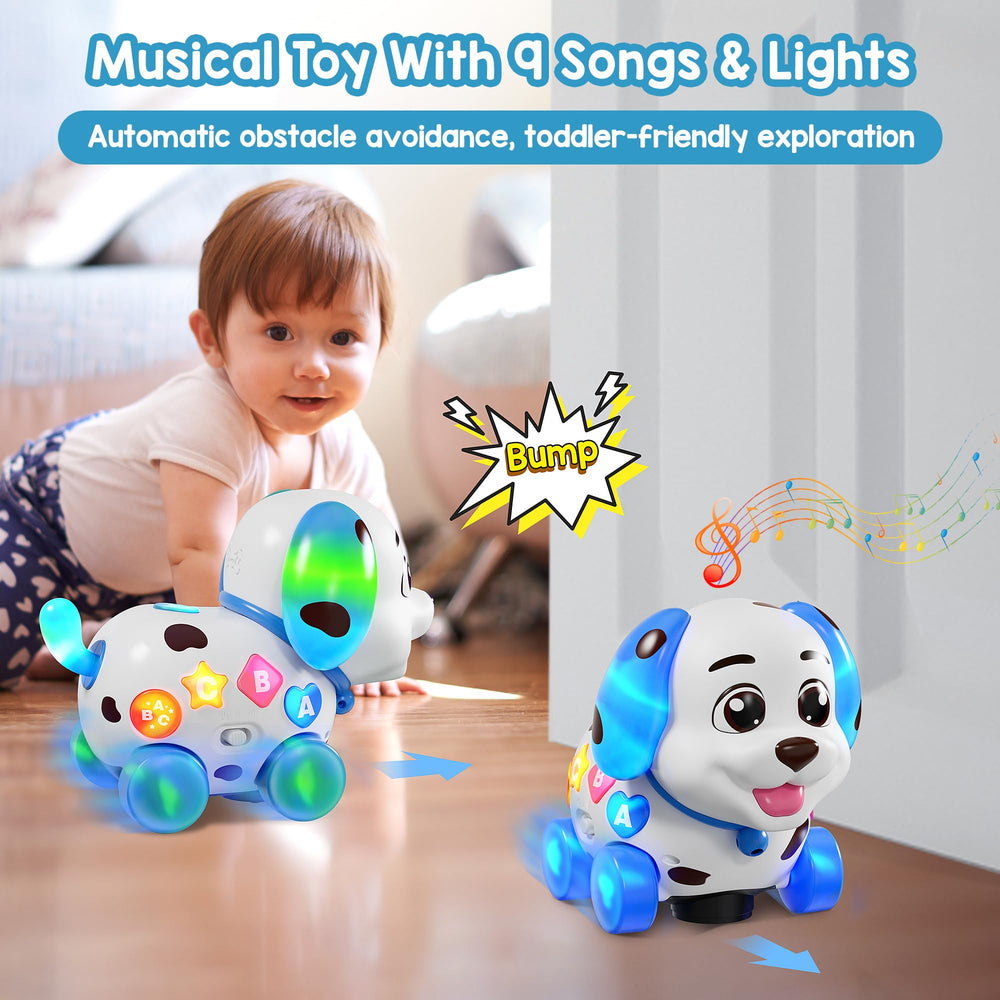 Grasili musical puppy walking mode supports balance as little one follows.