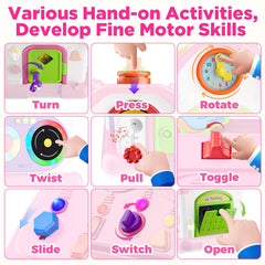 Grasili bilingual learning toy introduces English and Spanish basics.