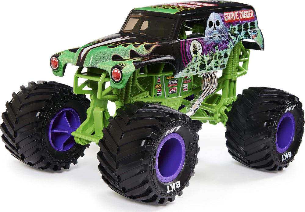Grave Digger BKT tires provide enhanced traction for action-packed play.