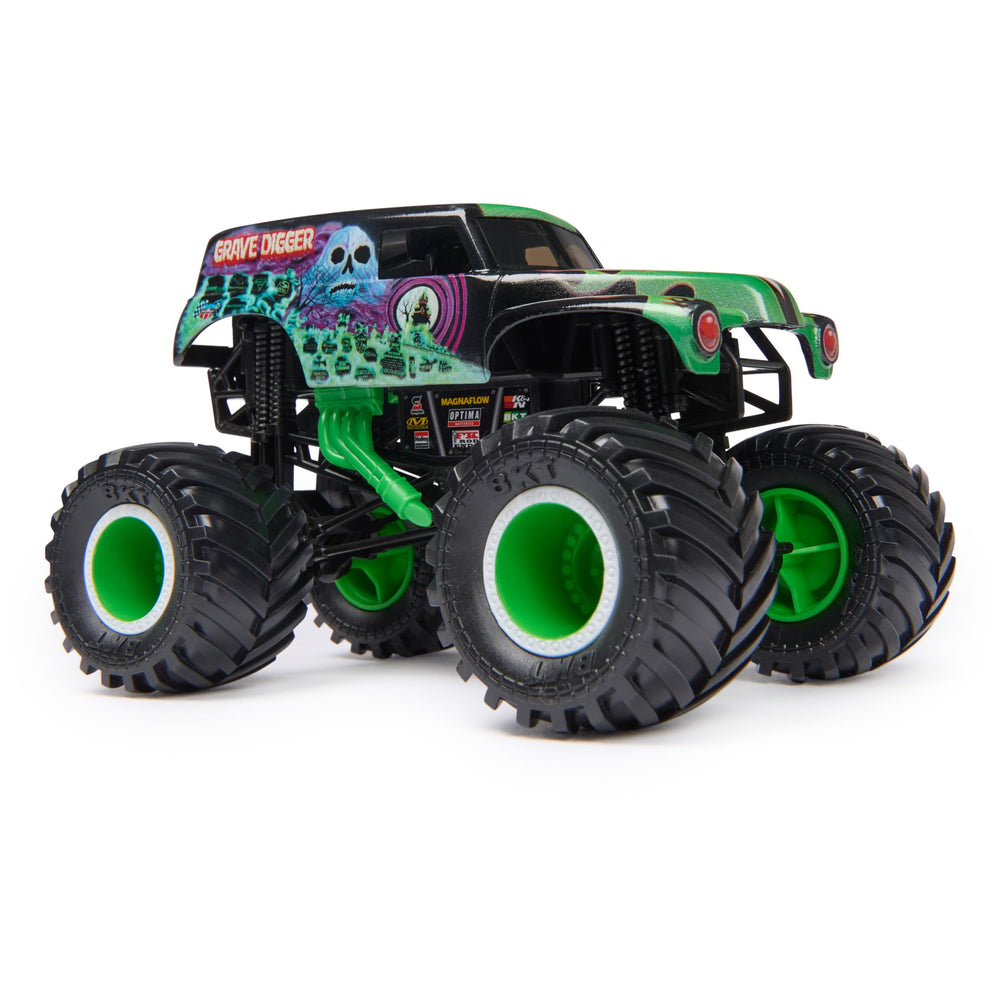 Grave Digger truck with working suspension enables smoother landings