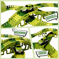 Great Dachong dinosaur tunnel heads add immersive Jurassic pathways.