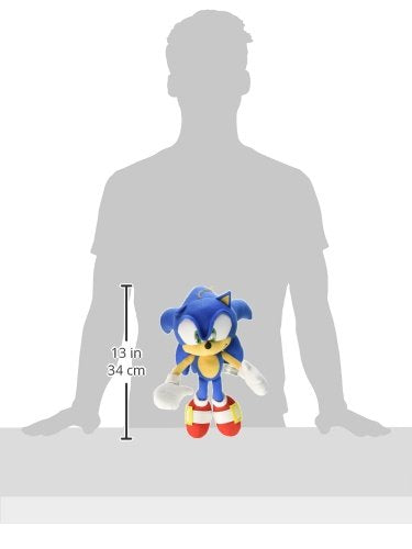 Great Eastern Entertainment Sonic 14-inch plush, back view, perfect for kid-friendly adventures.