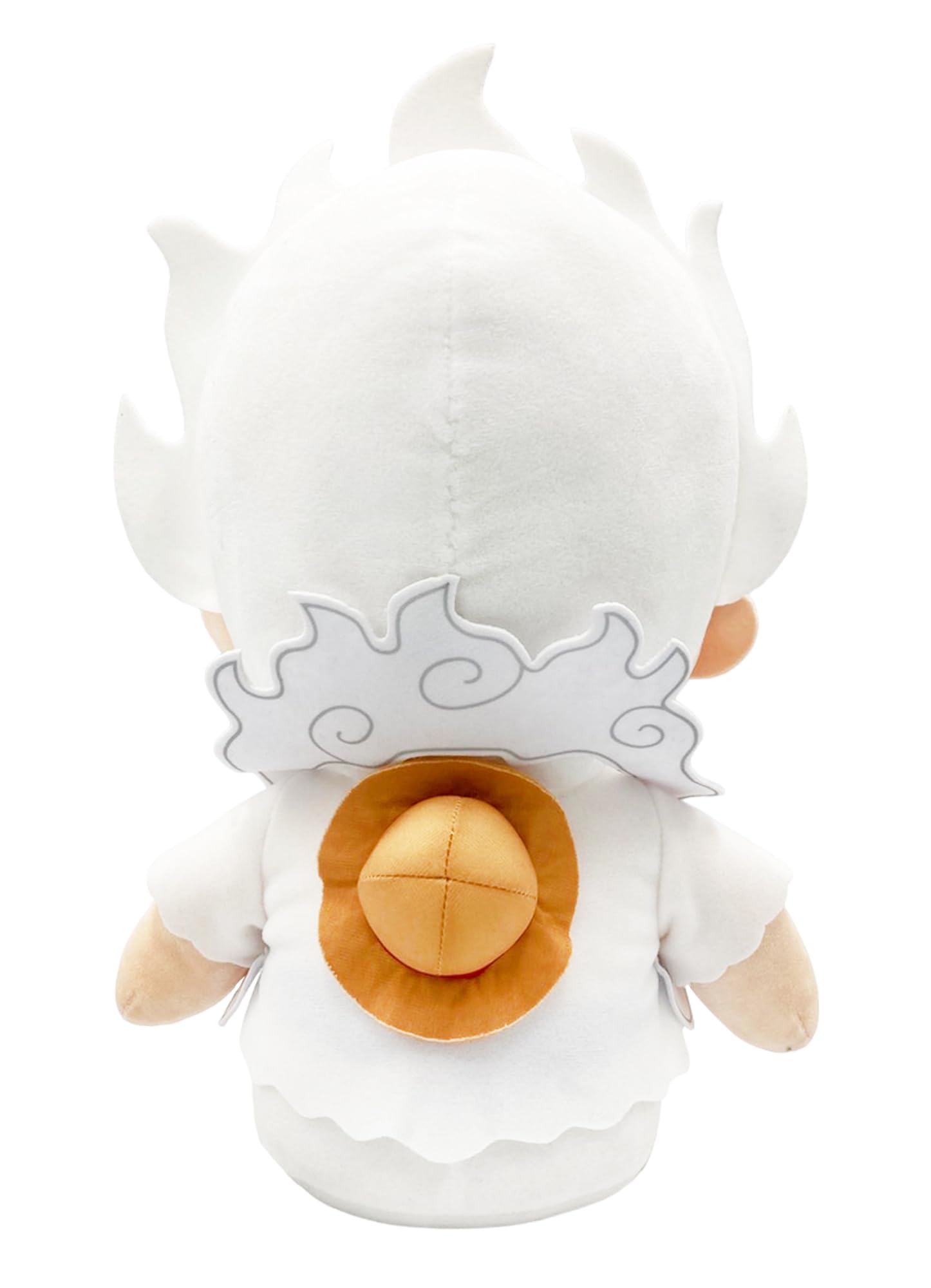 Great Eastern Entertainment One Piece Luffy Gear 5 plush, side view, perfect gift for anime enthusiasts.