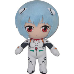 Great Eastern Rei plugsuit plush 8-inch front view, soft and collectible for Evangelion fans.
