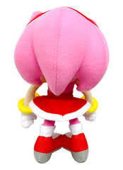 Great Eastern Entertainment Sonic Amy Rose plush close-up highlights soft fabric and vivid red dress.
