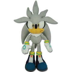 Great Eastern GE-8960 Silver Sonic plush front view, ideal desk companion for Sonic fans.