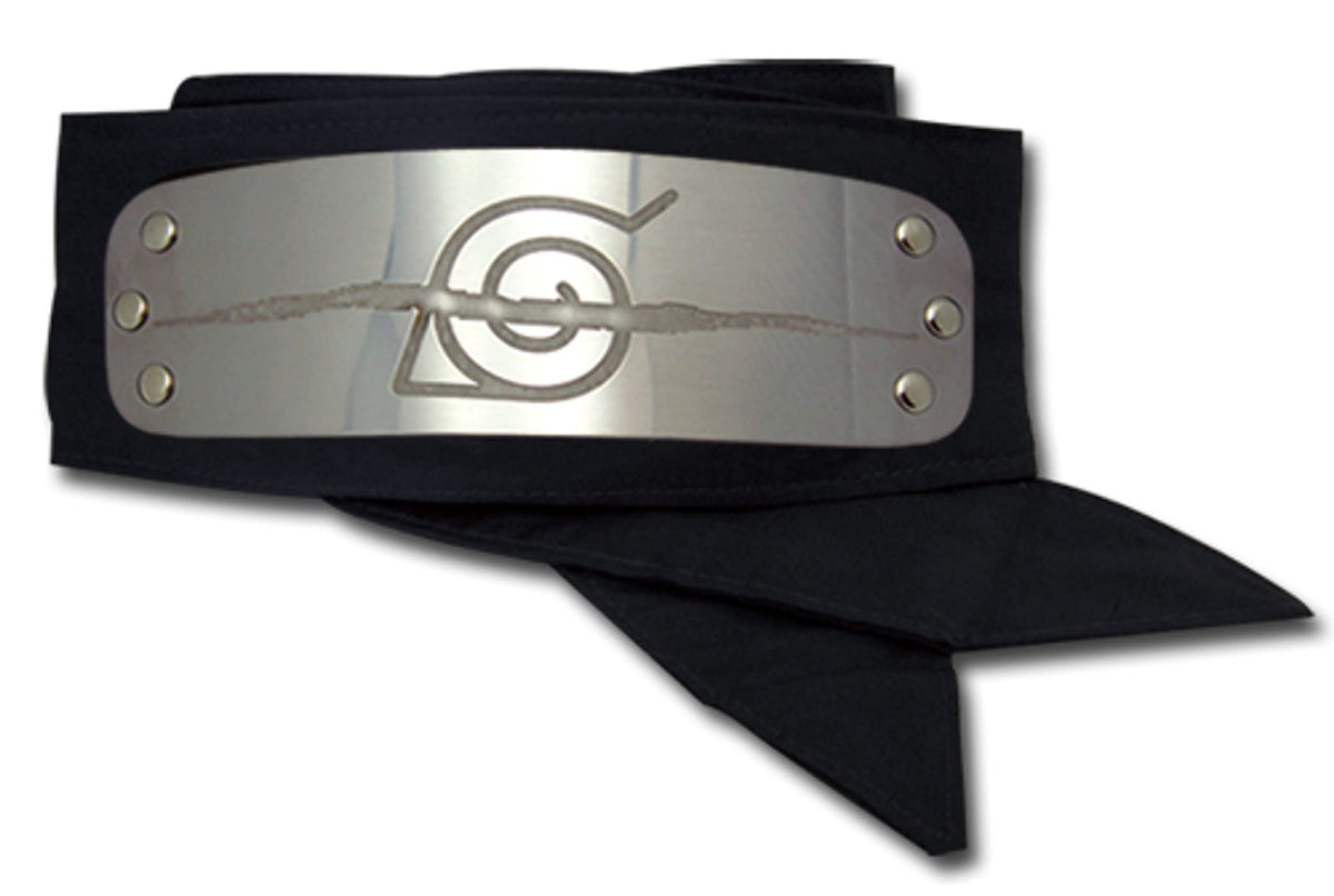 Great Eastern Naruto anti-leaf headband in black, ideal for cosplay and display
