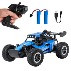 Great-JUNAMT RC Car with LED headlights for night driving and visibility.