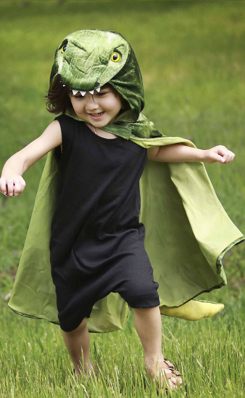 Great Pretenders T-Rex Hooded Cape size 4-5 fits kids for easy dress-up.