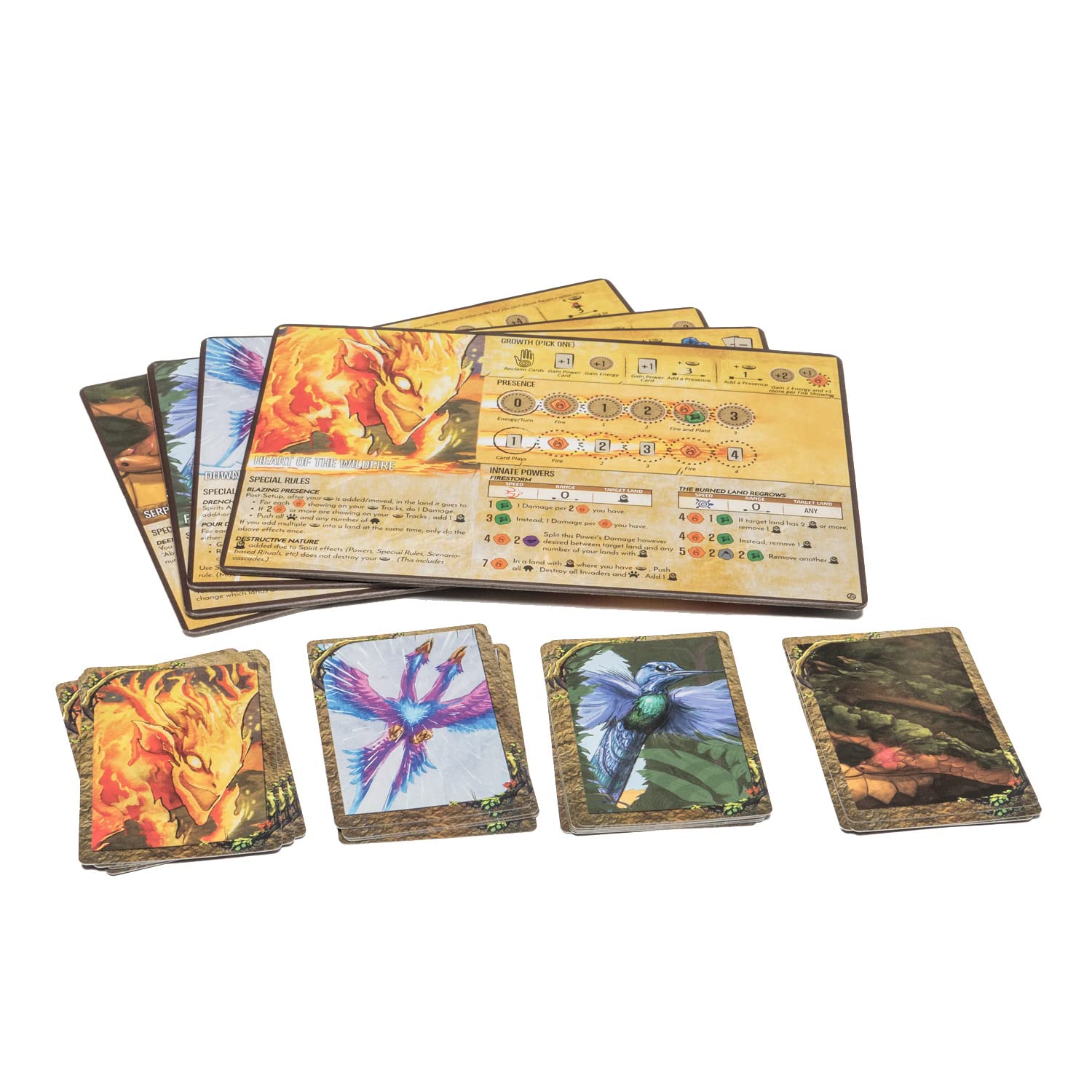 Feather and Flame promo pack visuals with innate and fear cards