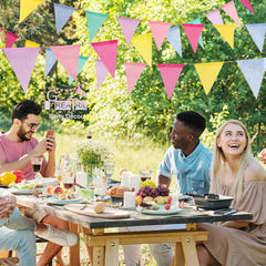GREATRIL pastel pennant banner easy-hang design simplifies setup.