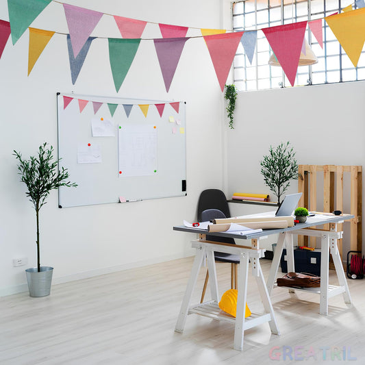 GREATRIL pastel pennant banner shows ready-to-hang string setup for quick decorating.