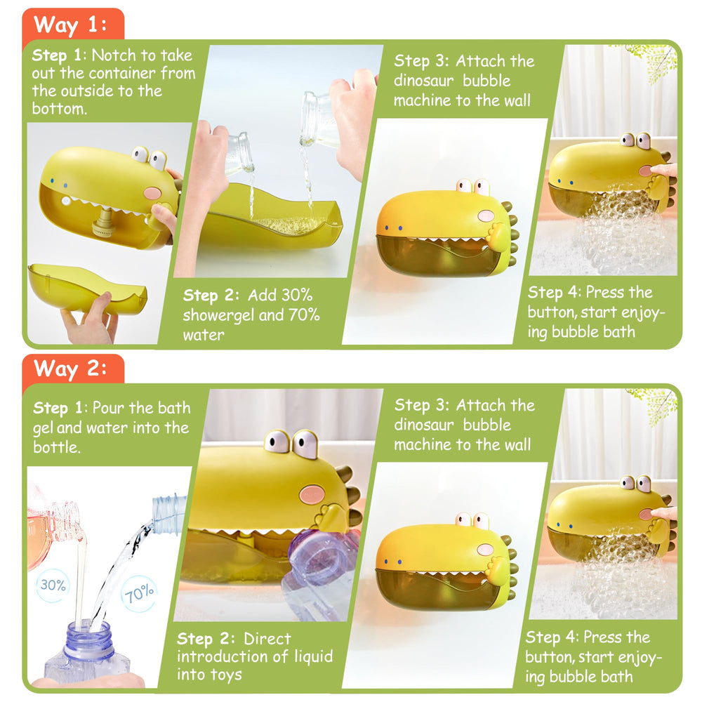 Grechi dinosaur bath toy suction cups keep it secure on surfaces.