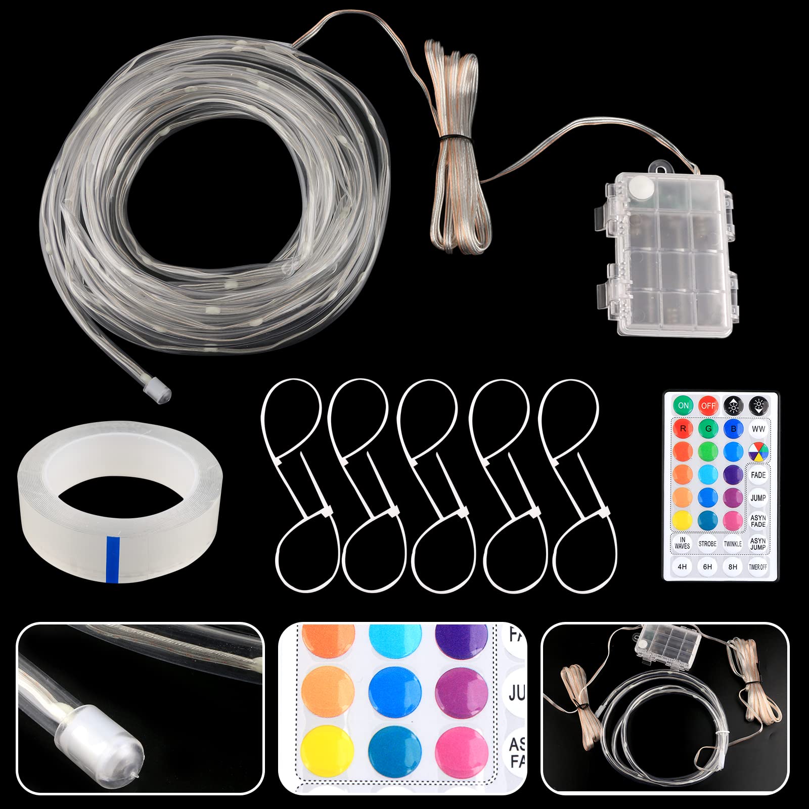 Green Bean flexible light strip attaches securely along the hoop
