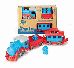 Green Toys Train Blue close-up material reveals smooth, BPA-free recycled plastic.