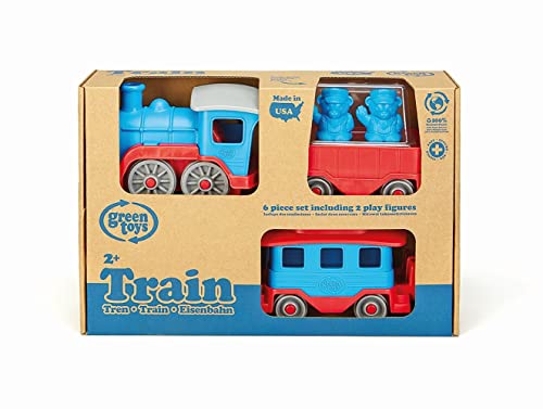 Green Toys Train Blue kid-play scene captures imaginative learning through safe design.