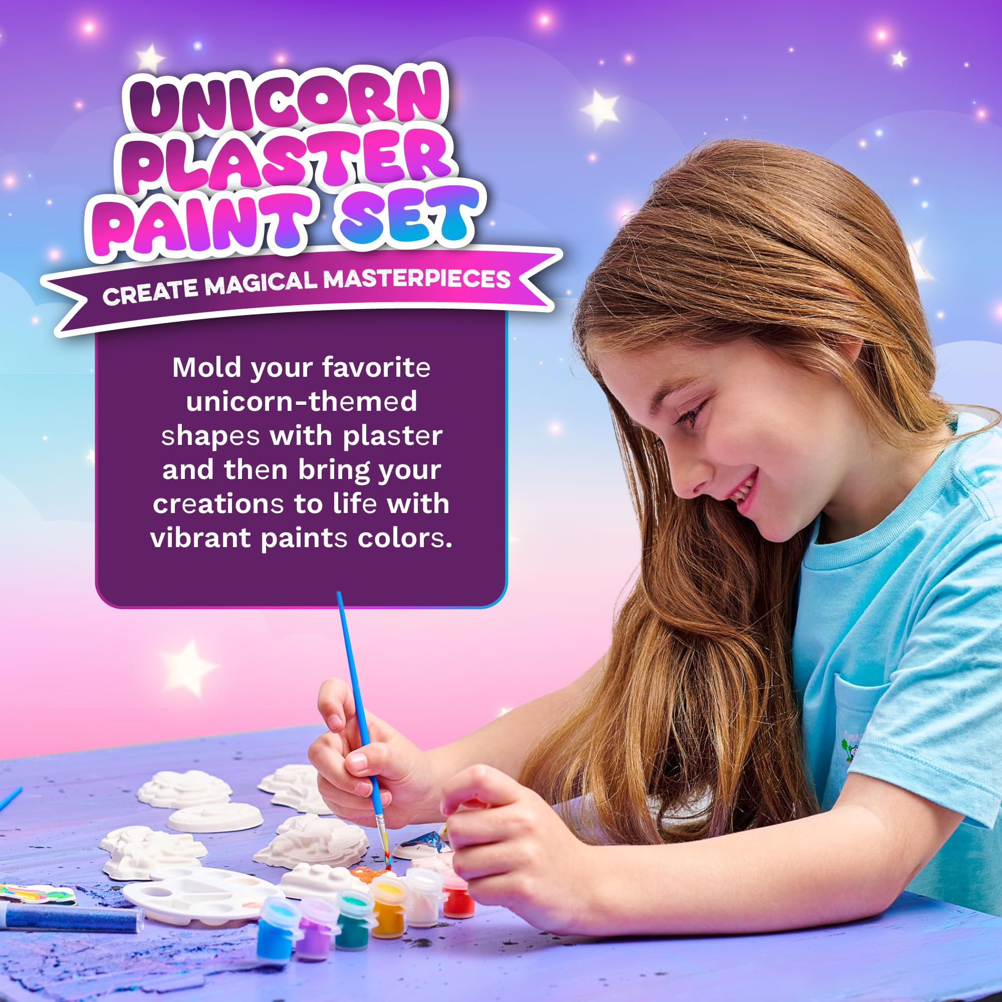 Unicorn painting kit from Greenbo with paints and brushes sparks creativity.