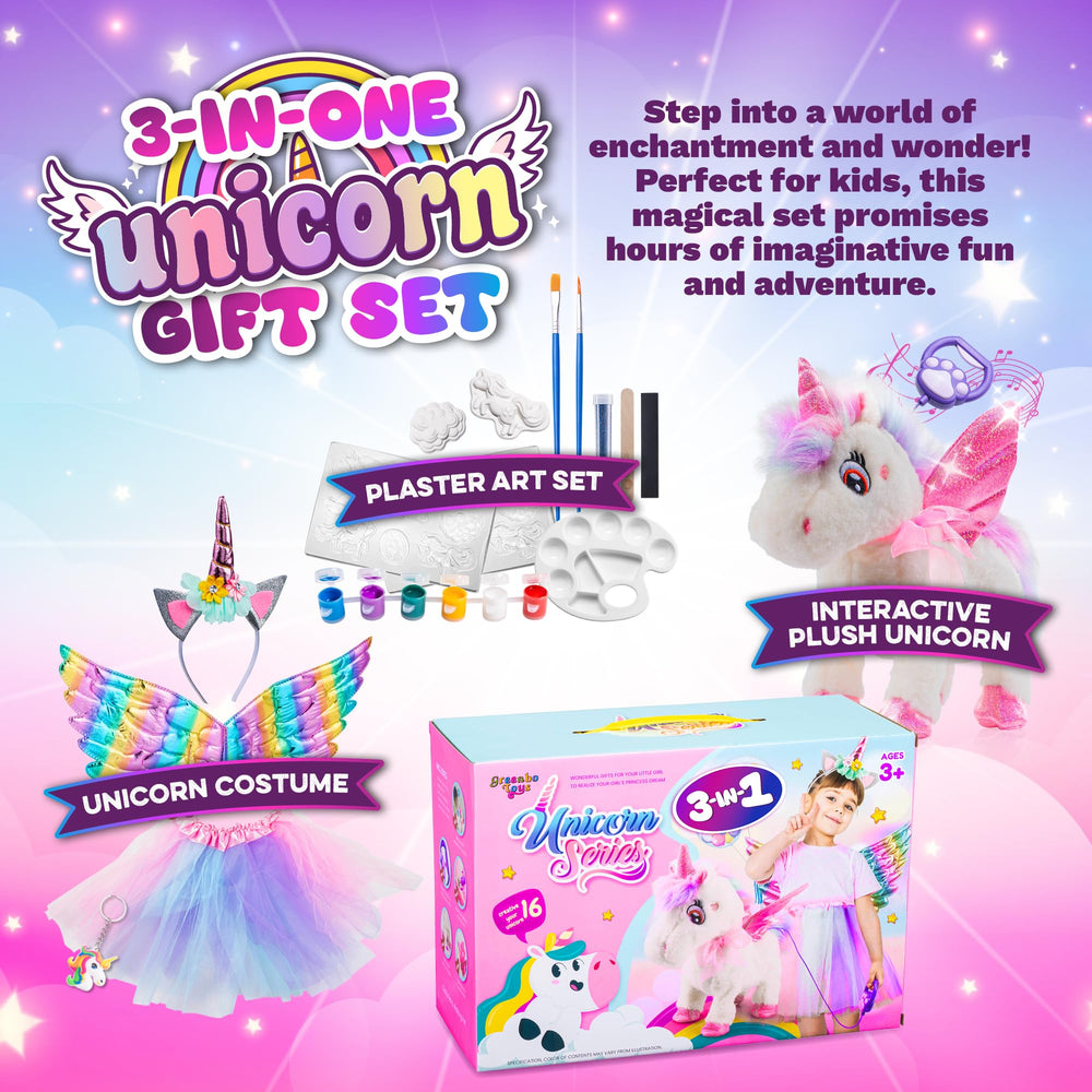 Greenbo Unicorns toy lights up with colorful effects during play.
