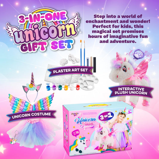 Greenbo Unicorns toy lights up with colorful effects during play.