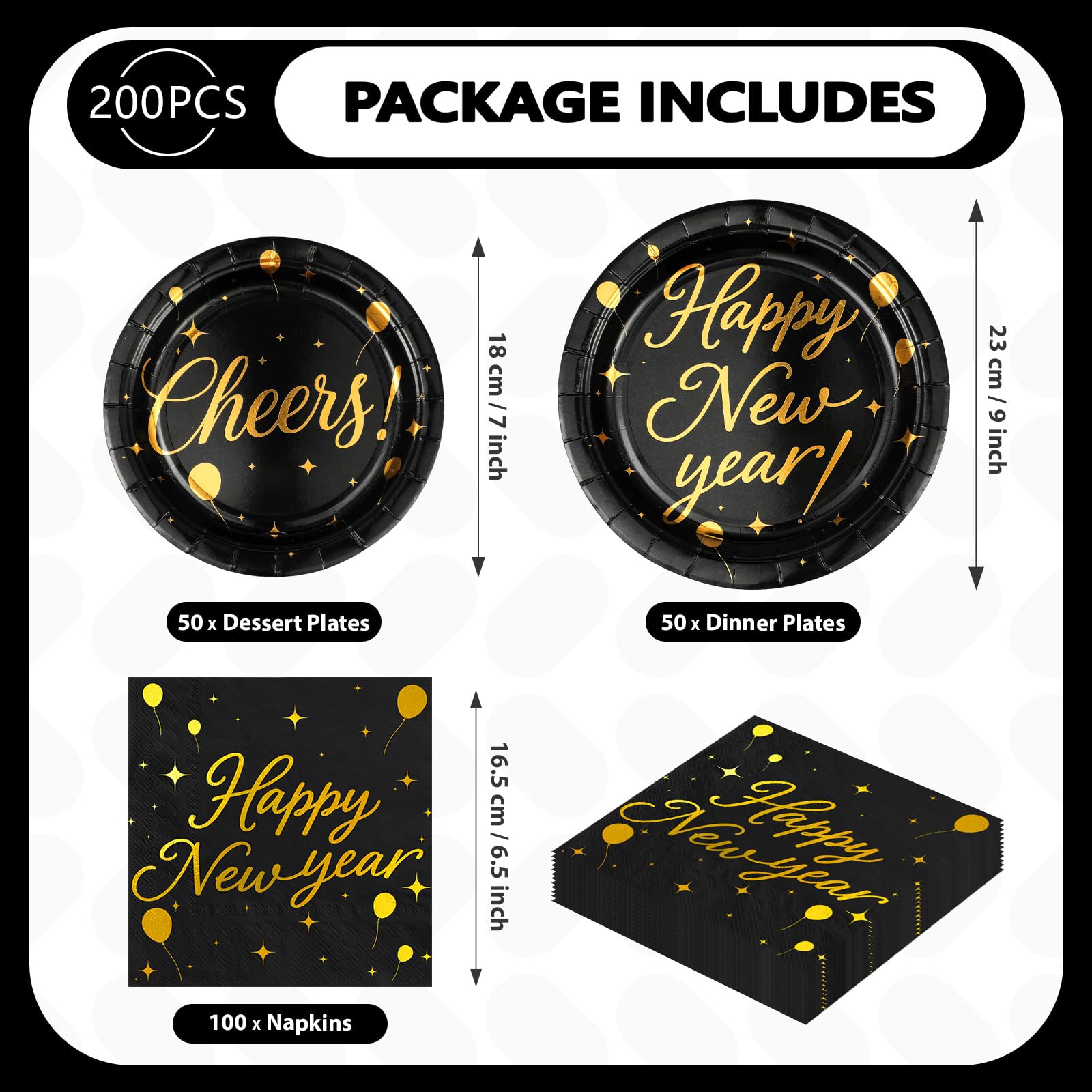Greencian Happy New Year foil-stamping detail enhances luxury look.