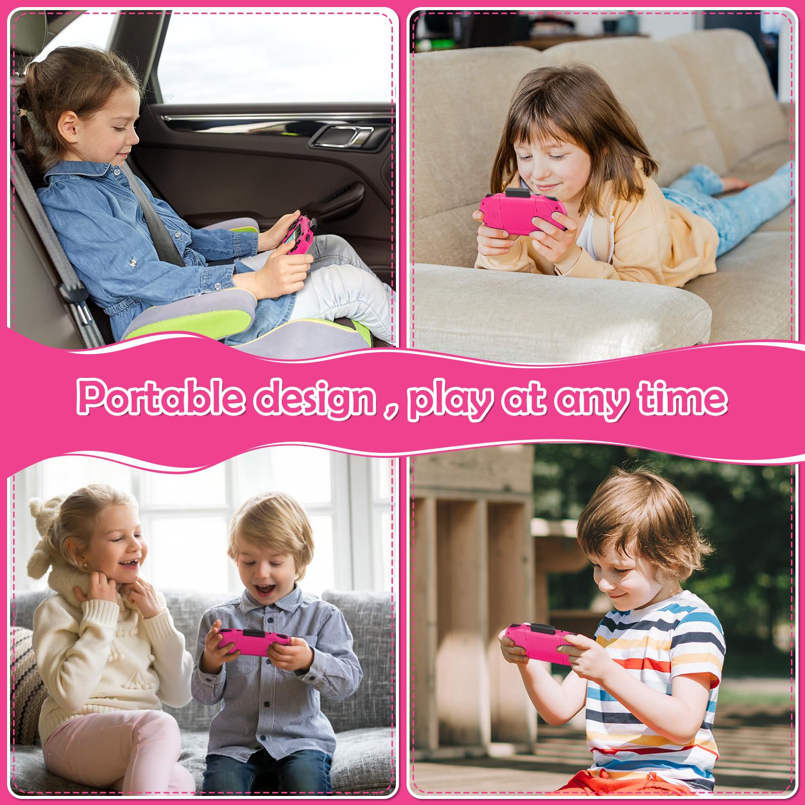 GREENCREEK 16 Bit handheld Rose Red kid gift suitable for birthdays.