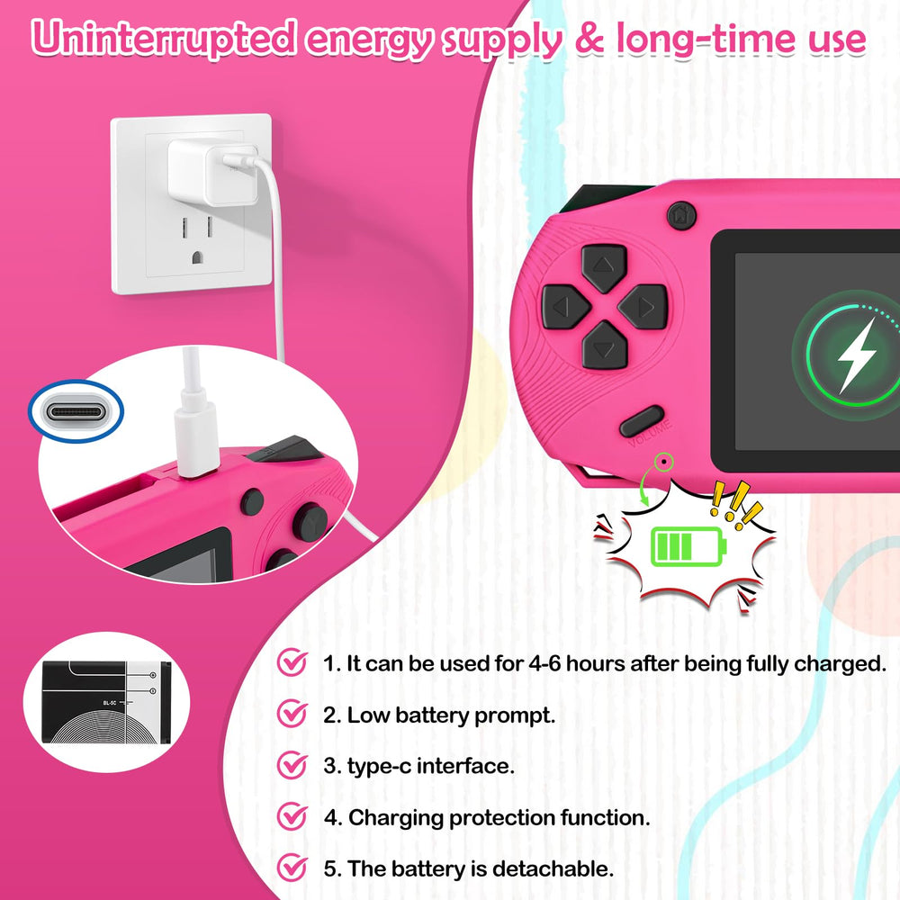 GREENCREEK 16 Bit handheld Rose Red two cartridges for extra retro games.